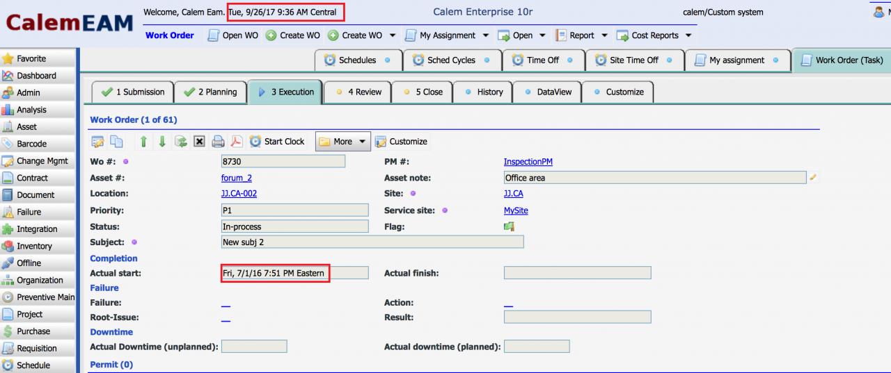 Work Order Time Display by Sites Clay's Blog Scalable CMMS, EAM