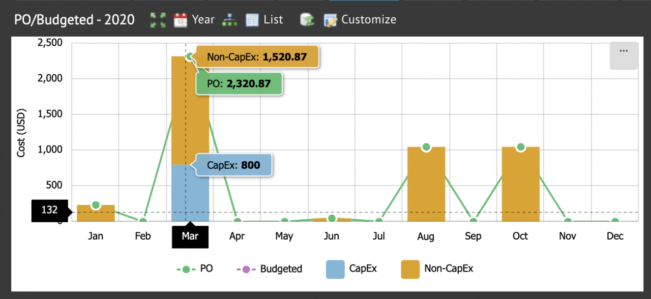 New Feature: CapEx in PO/Budget KPI